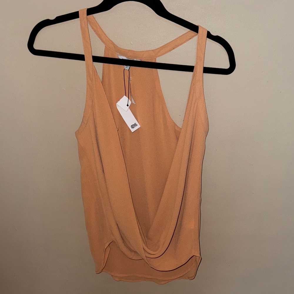 Chic Apricot Drape Tank Top
